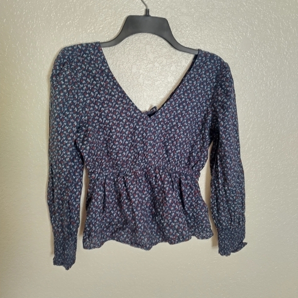 Madewell Tie-Back Peplum Top in Campden Daisies sz Xs - Picture 3 of 10